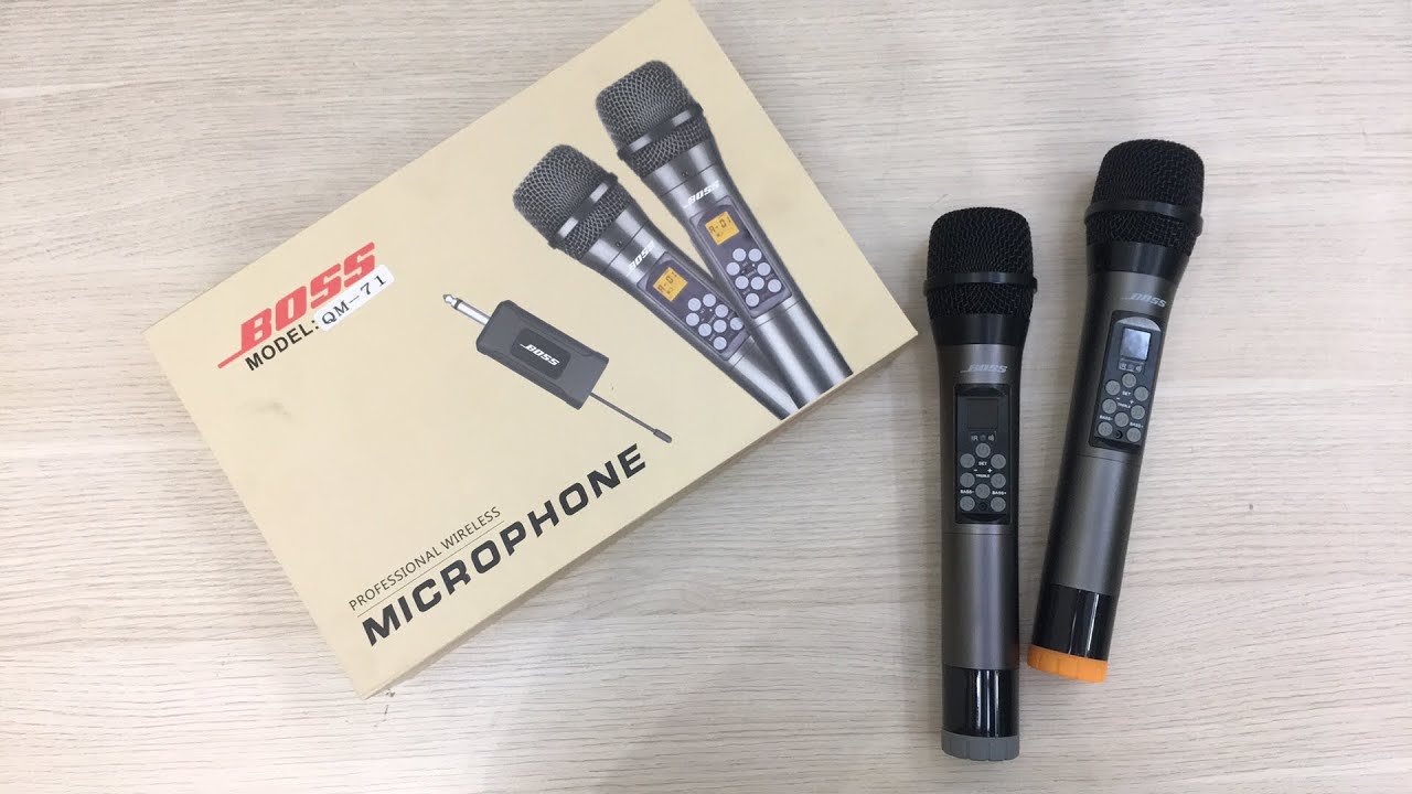 Micro không dây 2 mic có echo BOSS QM-71