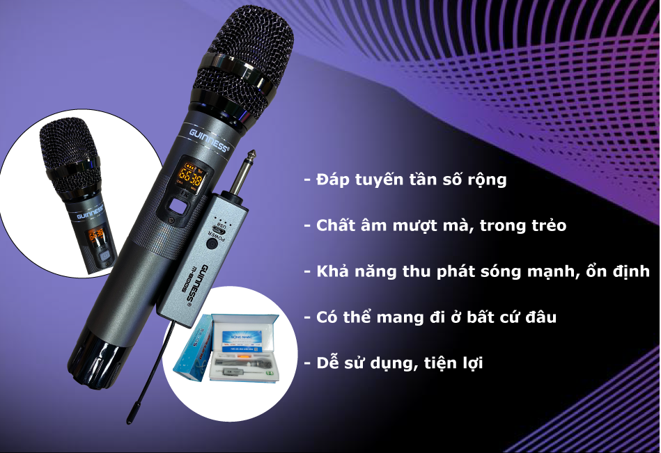 Micro Karaoke Không Dây GUINNESS M-800S