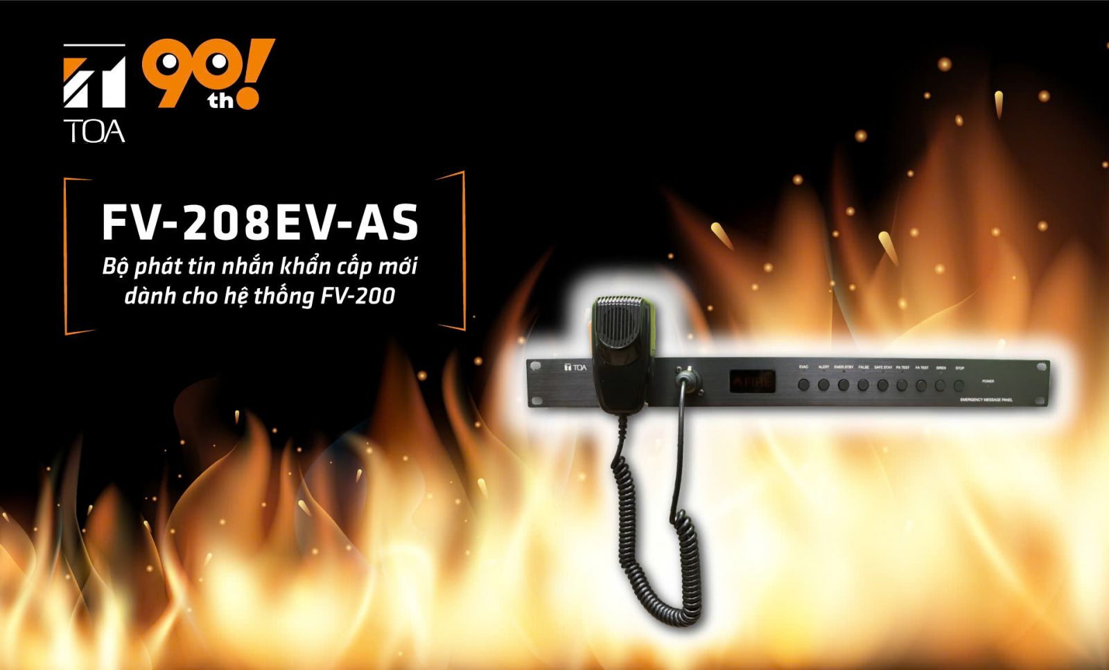 Chính thức lộ diện bộ phát tin nhắn khẩn cấp MỚI FV-208EV-AS dành riêng cho hệ thống âm thanh thông báo FV-200