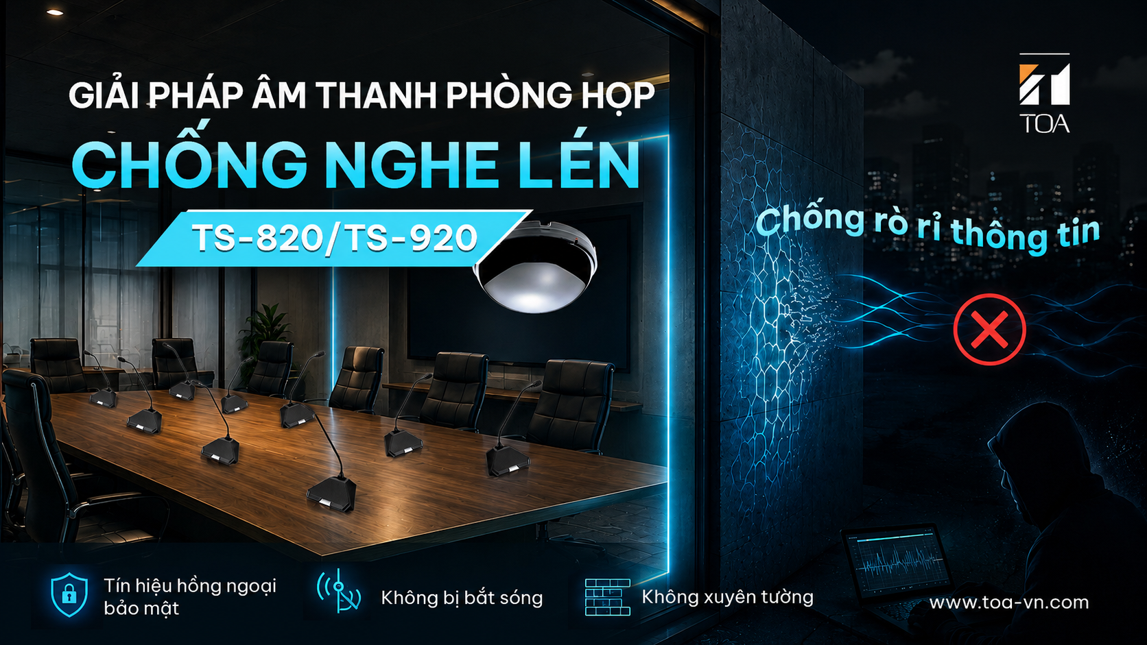Giải pháp âm thanh phòng họp chống nghe lén