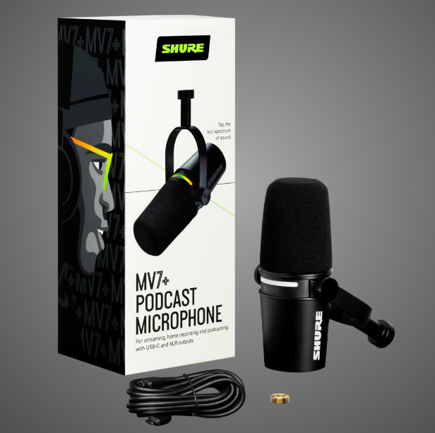Microphone Podcast Shure MV7+