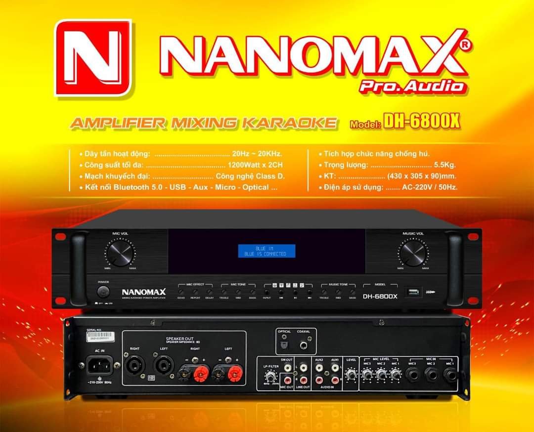Amplifier liền vang KaraOke Nanomax DH-6800X