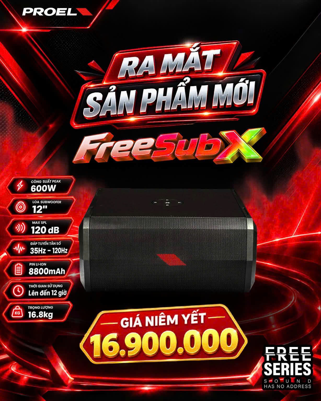 Loa sub liền công suất Proel FREESUBX