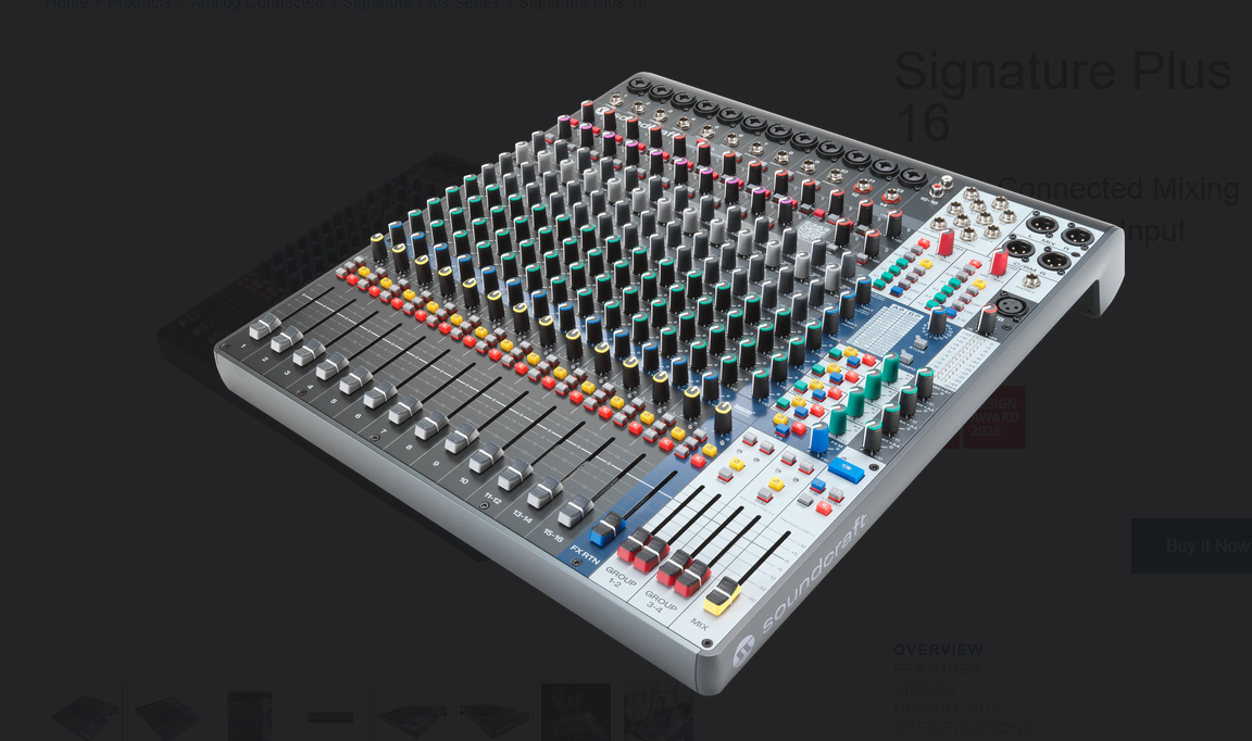 Mixer 16 kênh Soundcraft Signature Plus 16